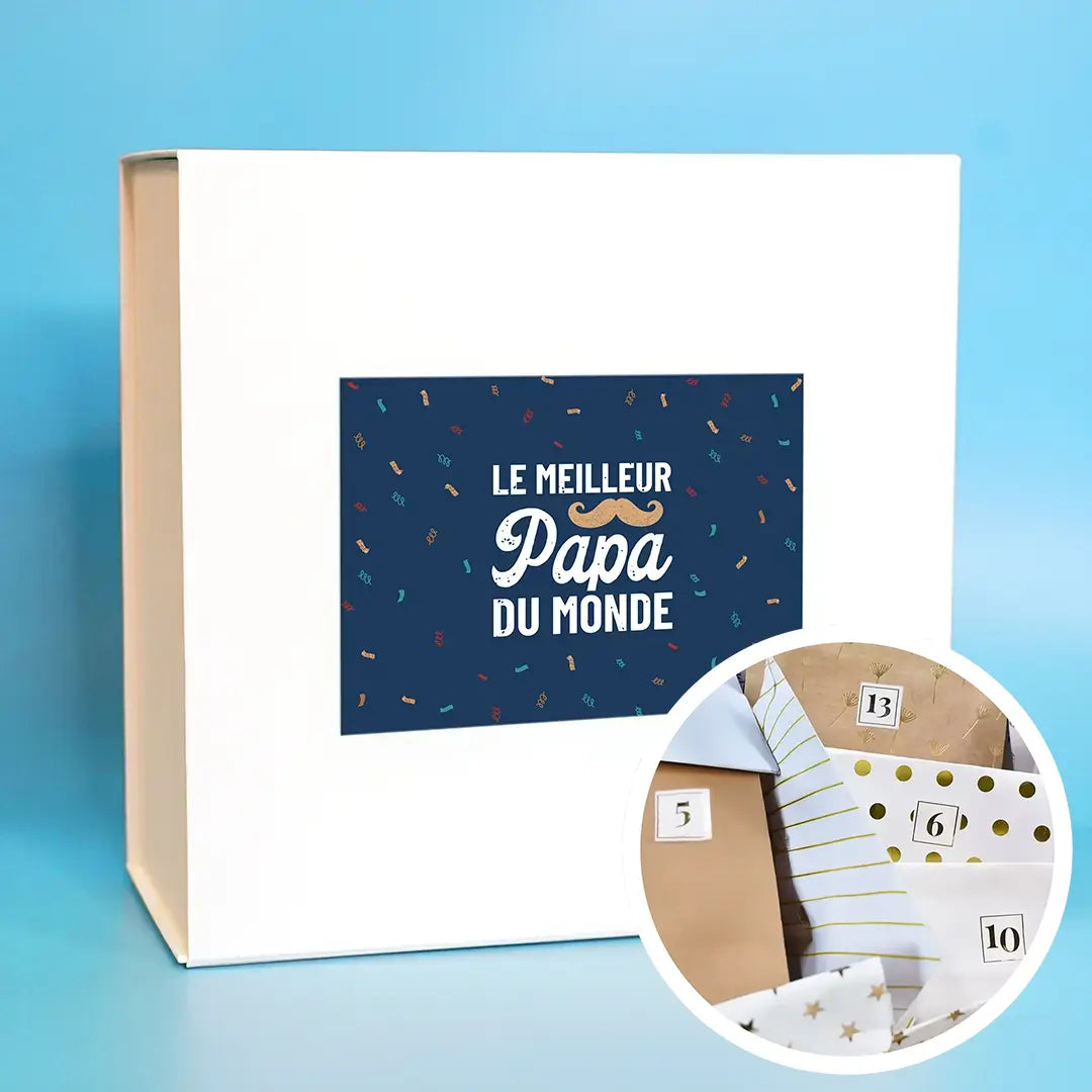 Box "Le meilleur papa du monde" avec 1 cadeau par jour