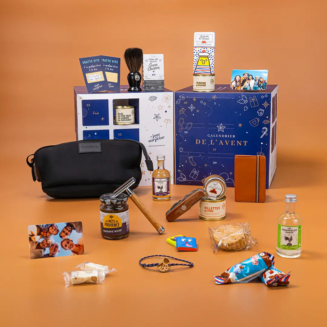 Calendrier de l'avent personnalisé avec vos surprises, photos et petits mots