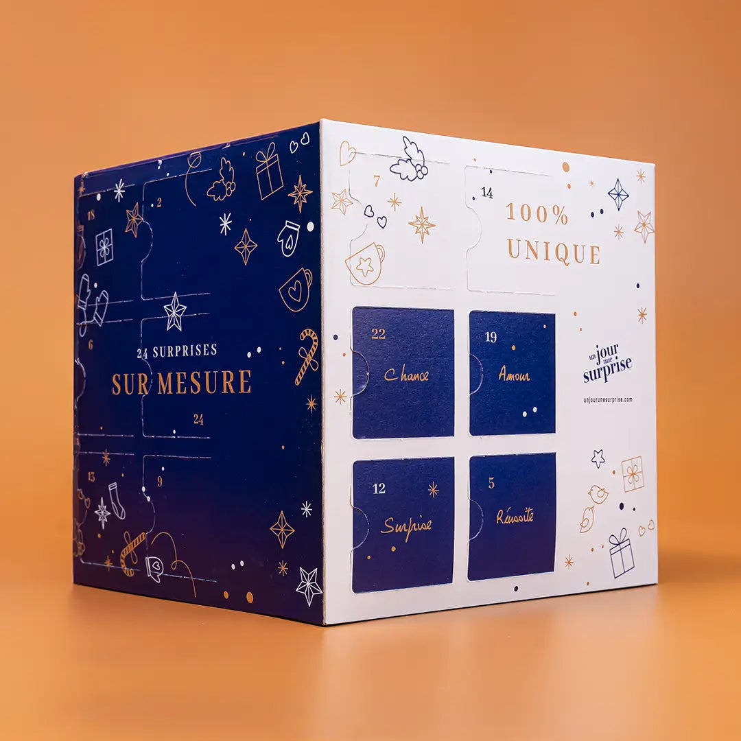 Calendrier de l'avent personnalisé avec vos surprises, photos et petits mots