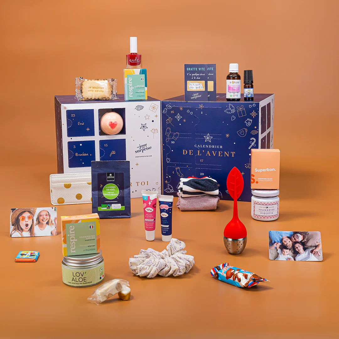 Calendrier de l'avent personnalisé avec vos surprises, photos et petits mots