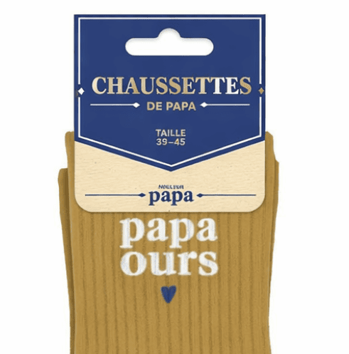 Chaussettes "papa cool, ours, d'amour" / Taille unique : 39-45