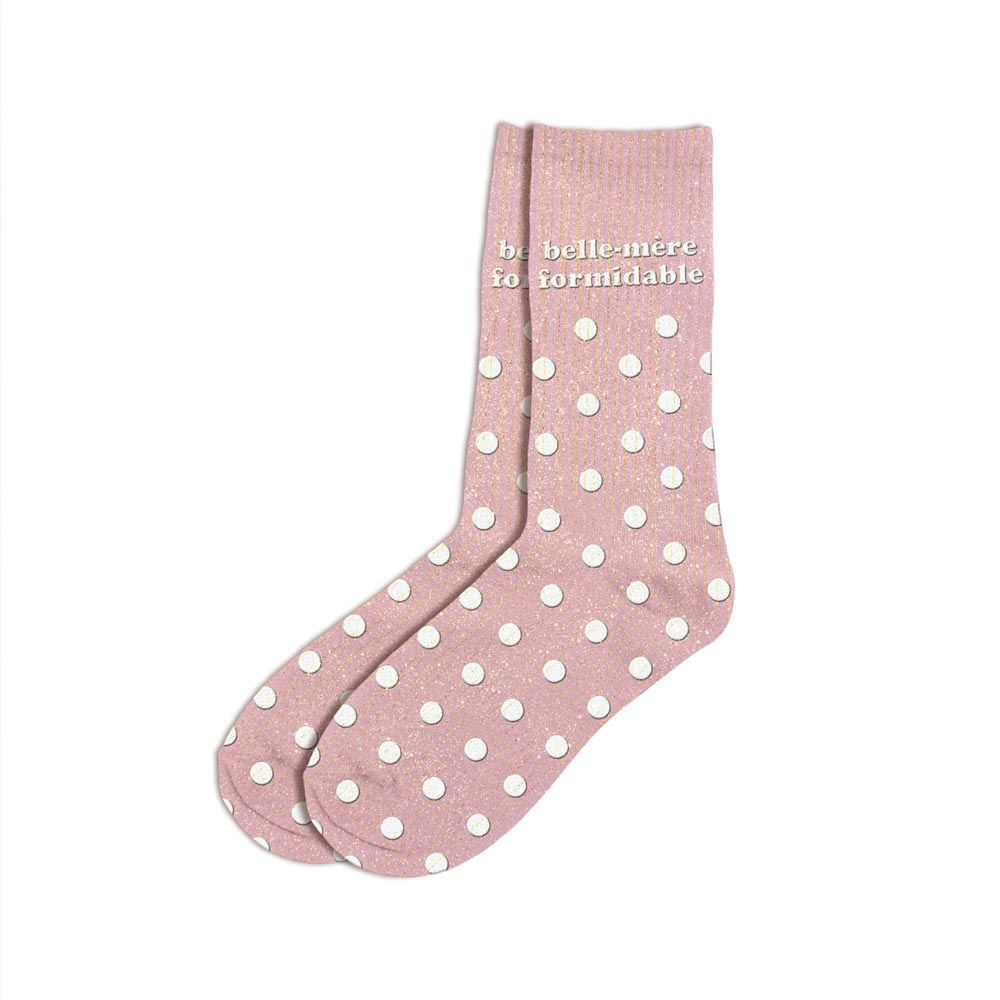Chaussettes paillettes "Belle-mère formidable"