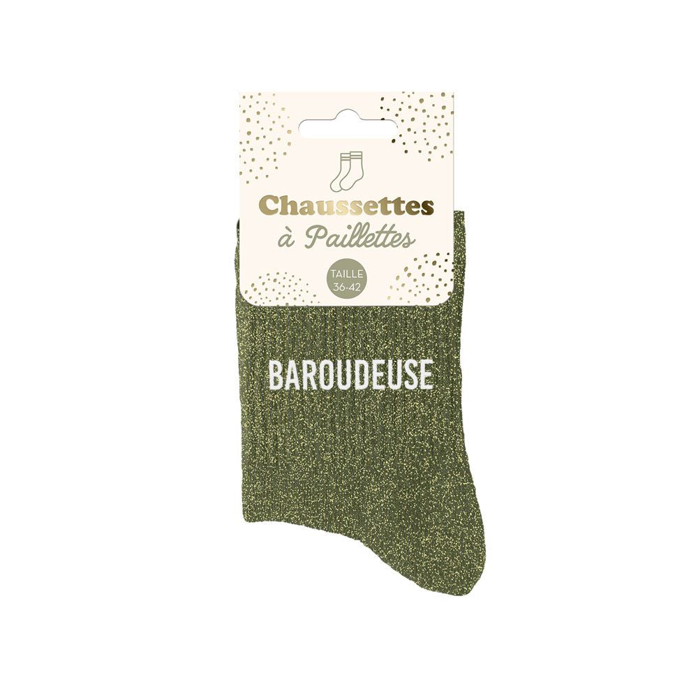Chaussettes à paillettes "Baroudeuse" / Taille unique : 36-42