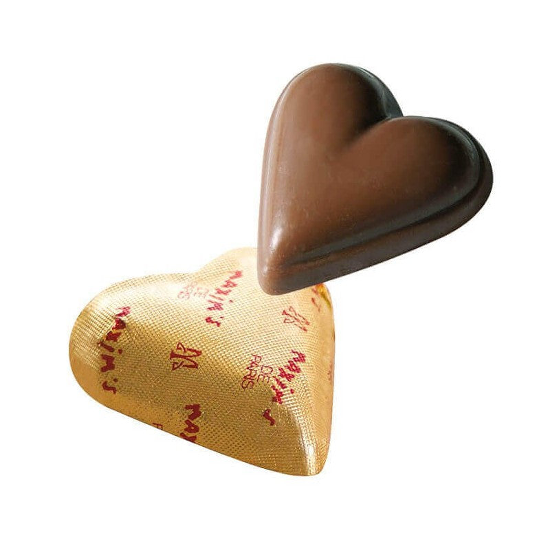 Boîte de 8 délicieux cœurs en chocolat praliné