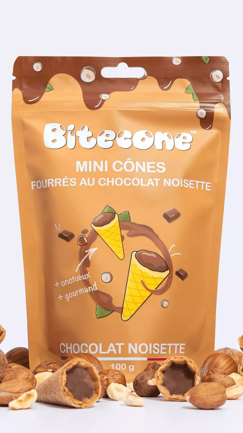 Mini cônes fourrés au chocolat au lait, noisettes ou caramel : la meilleure partie de la glace !