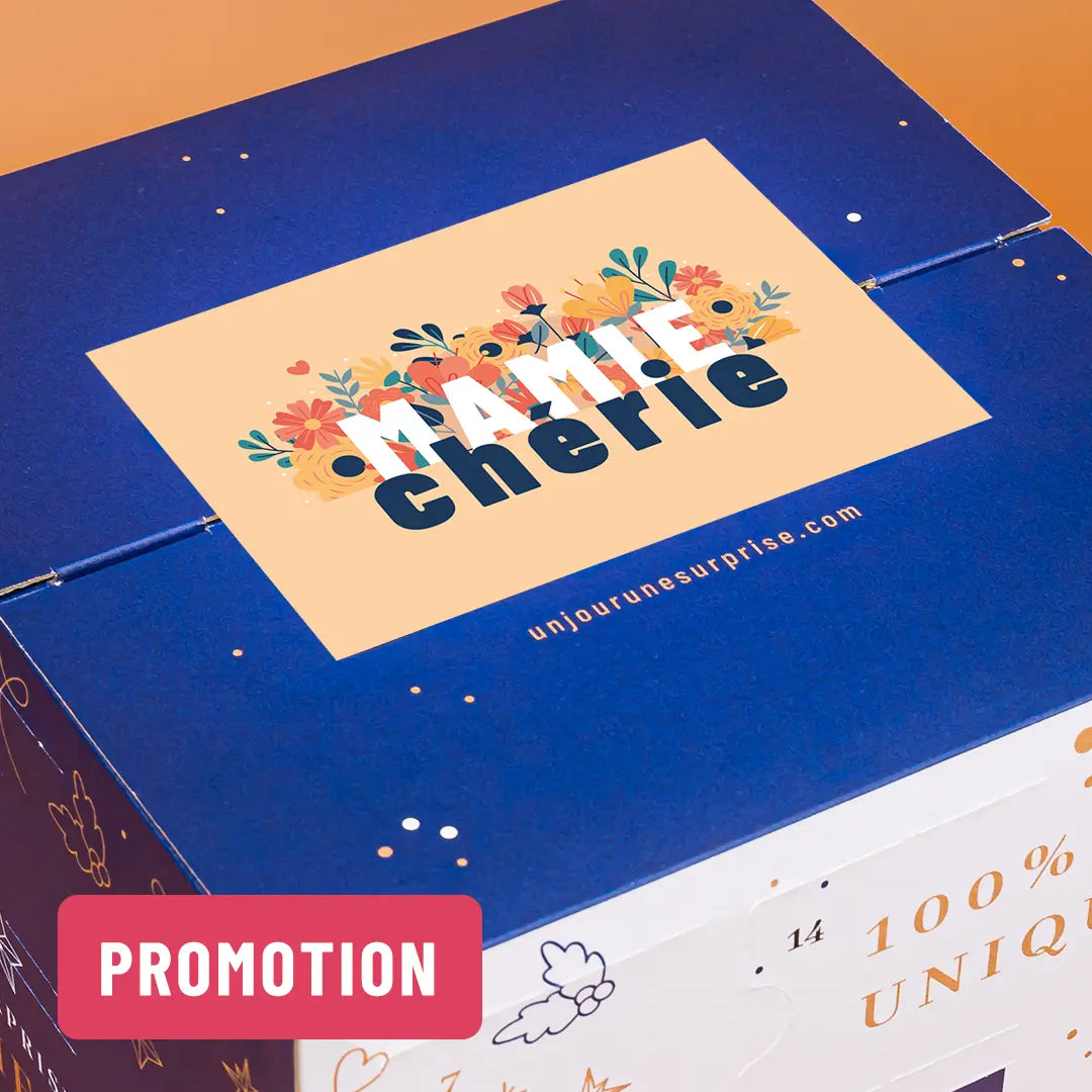 Calendrier de l'avent cube - design "Mamie chérie"