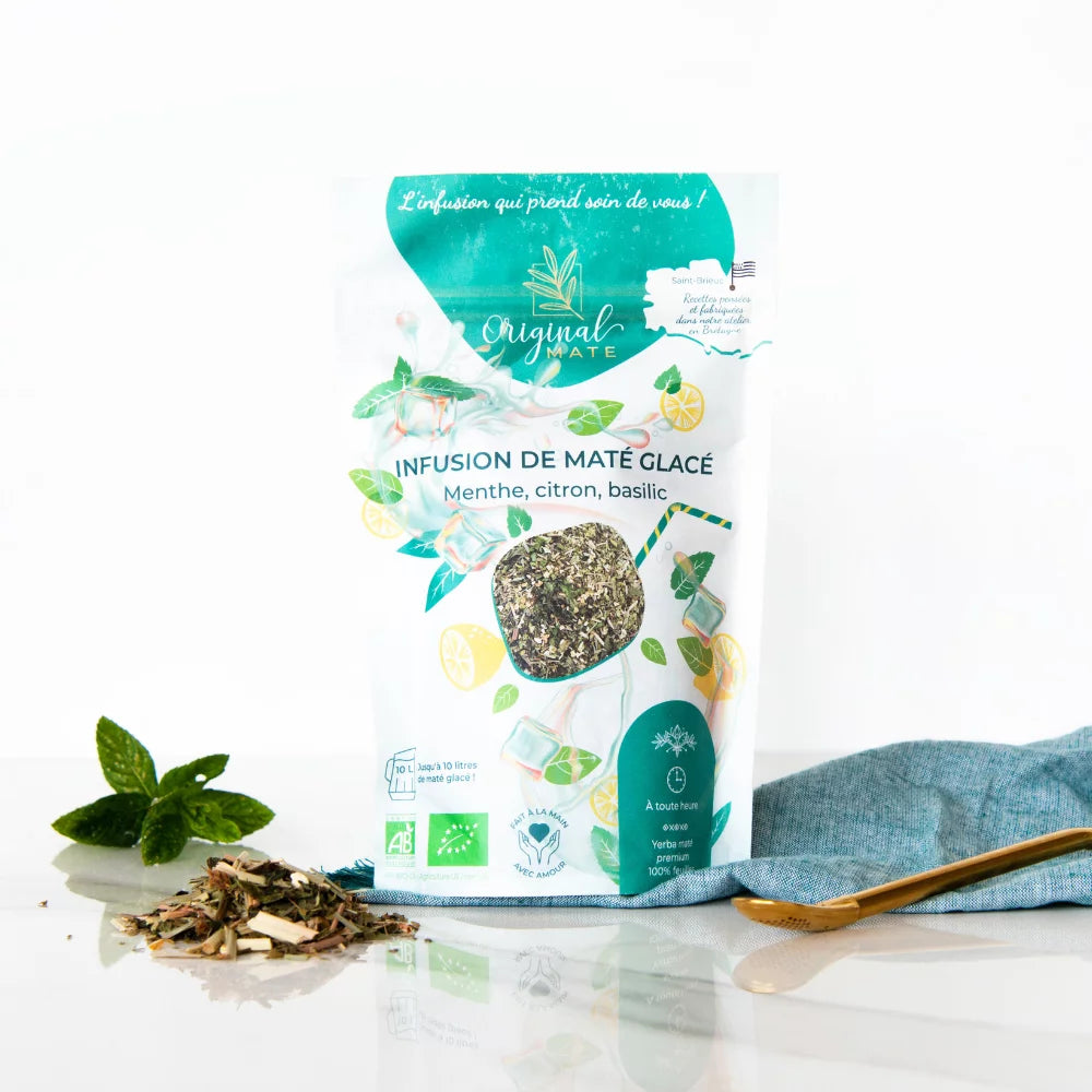 Maté Glacé saveurs menthe, citron et basilic