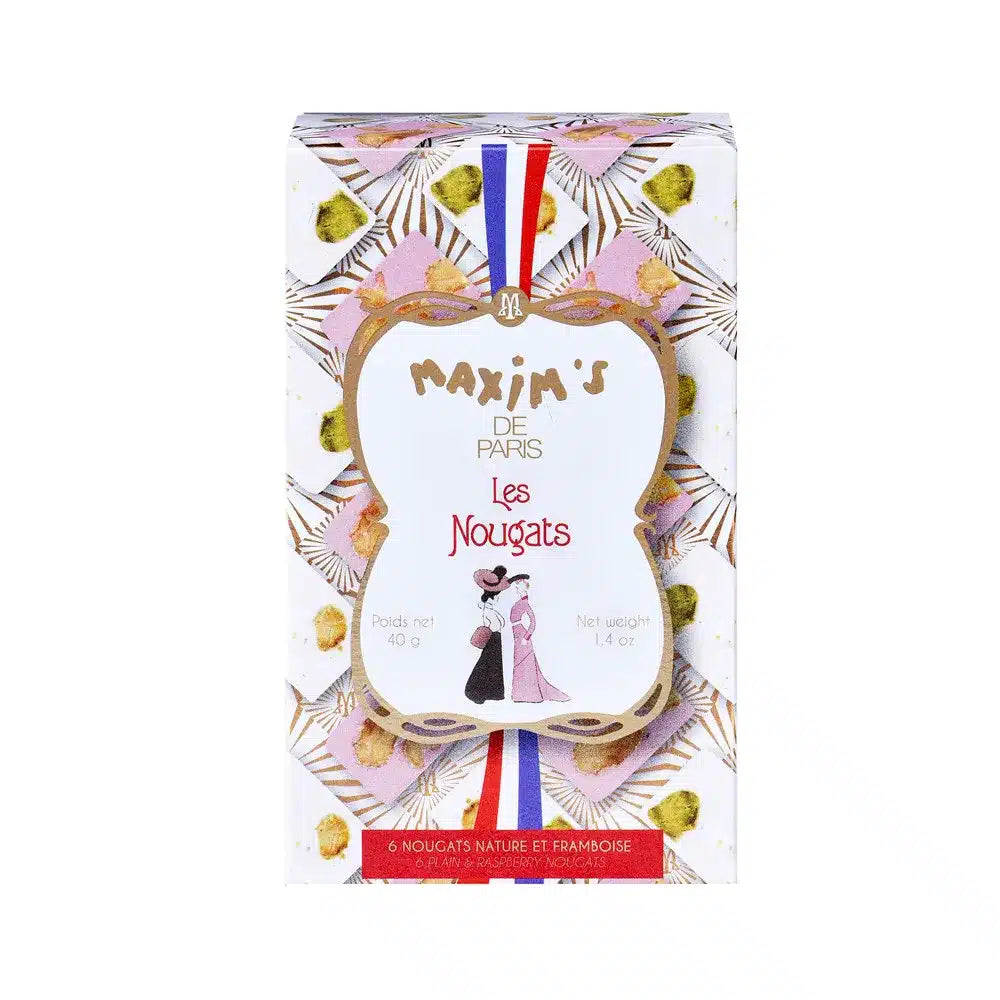 Boîte de 6 nougats nature et framboise - 40g
