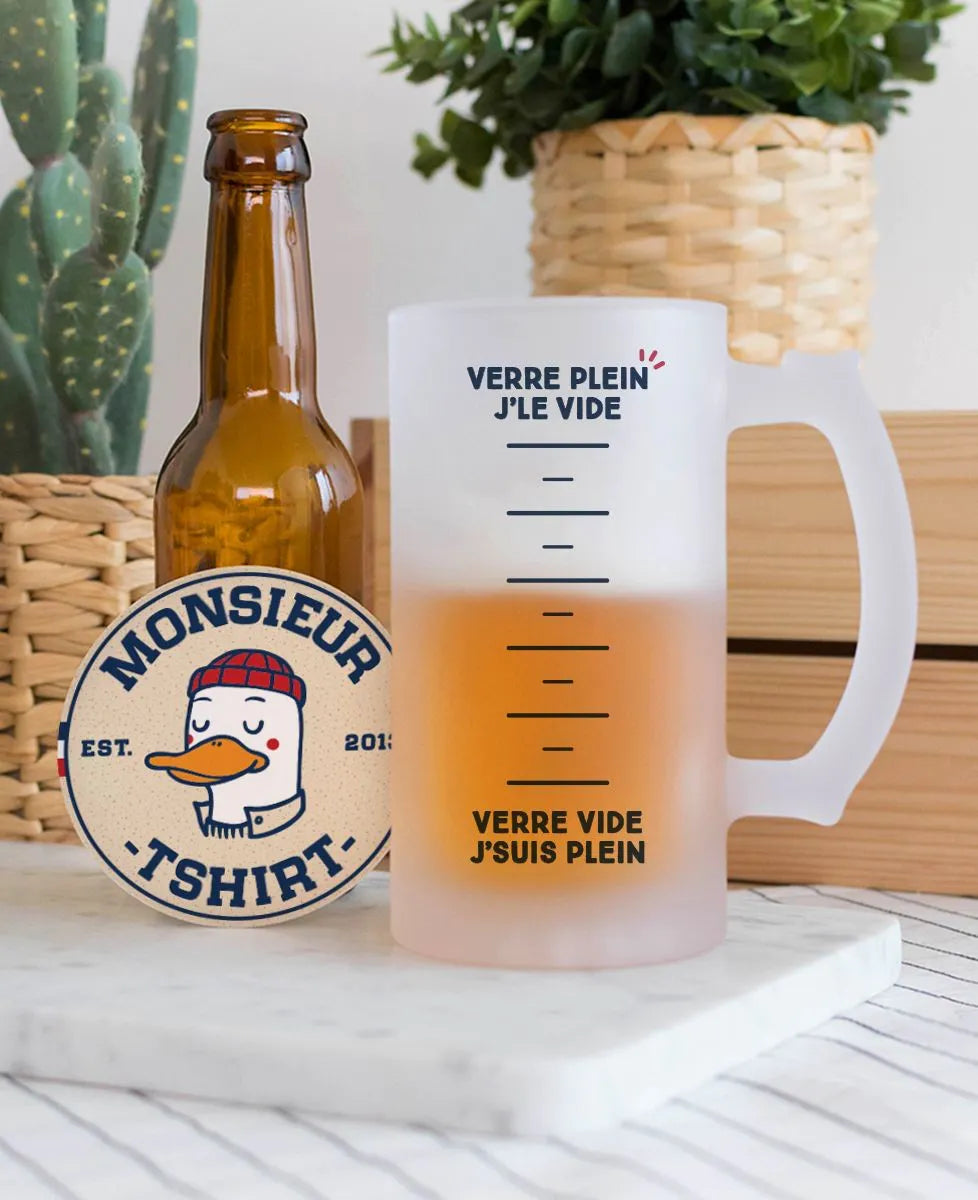 Chope de bière à message