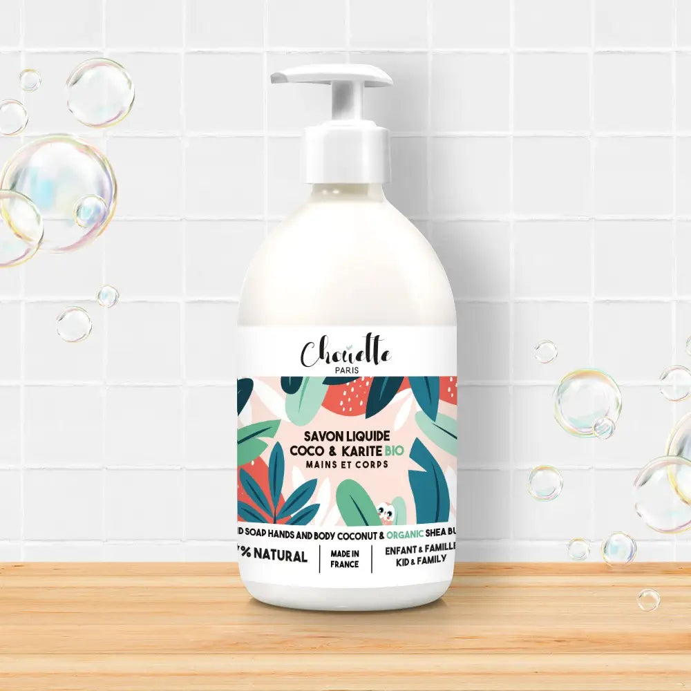 Savon liquide familial Bio - Coco et Karité mains et corps - made in France