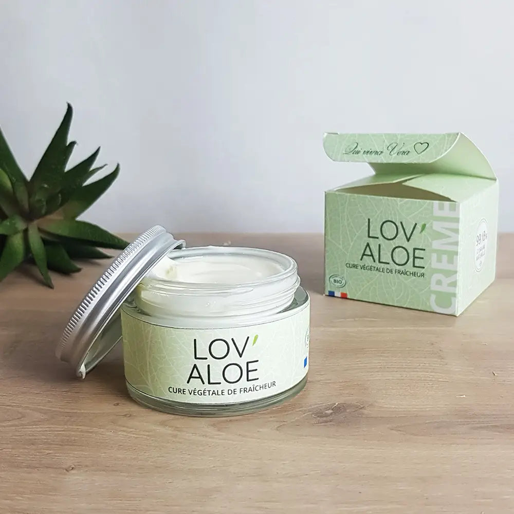 Crème hydratante pour le visage à l'aloé vera - LOV ALOE' - Bio et made in France