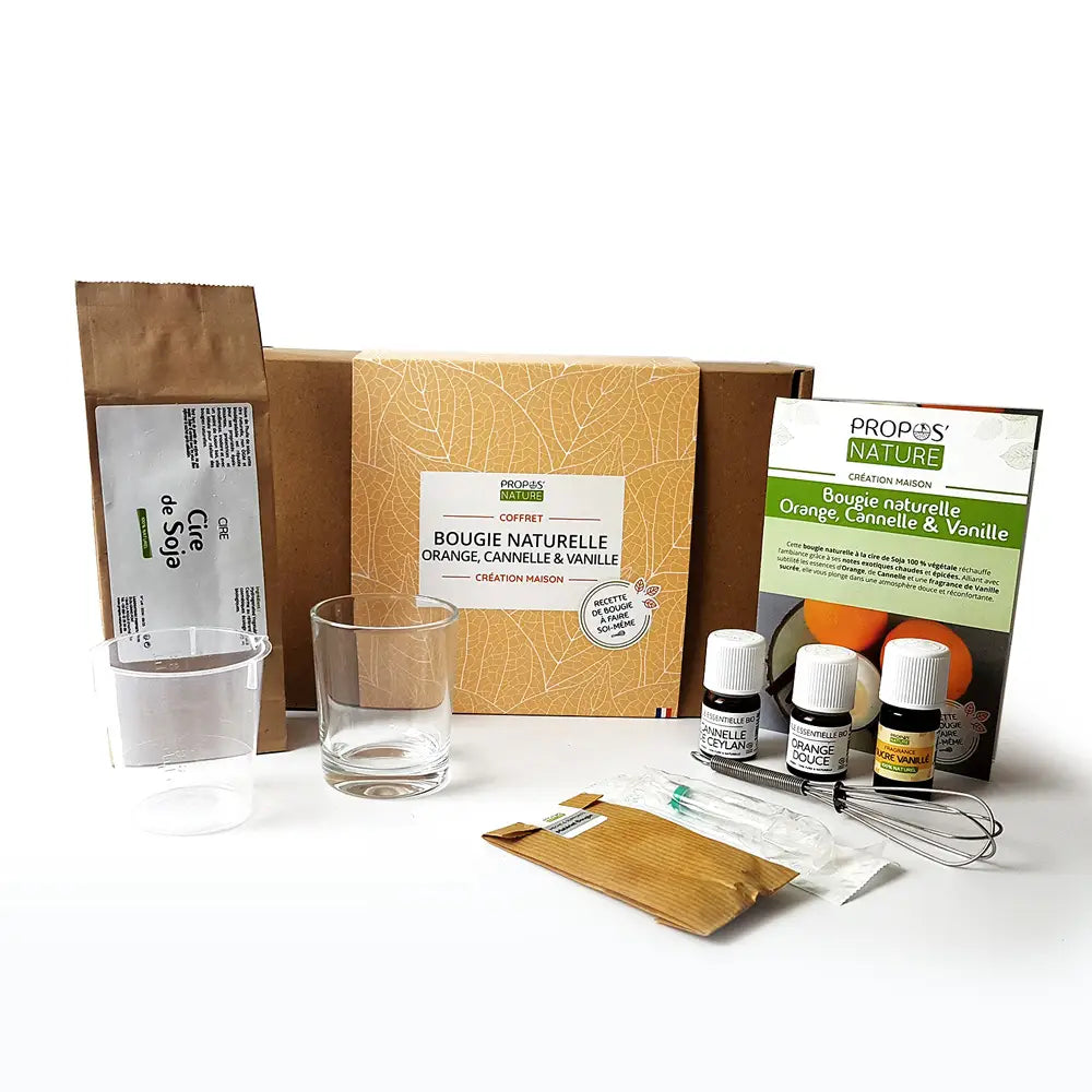 Kit DIY pour créer sa bougie parfum orange cannelle vanille