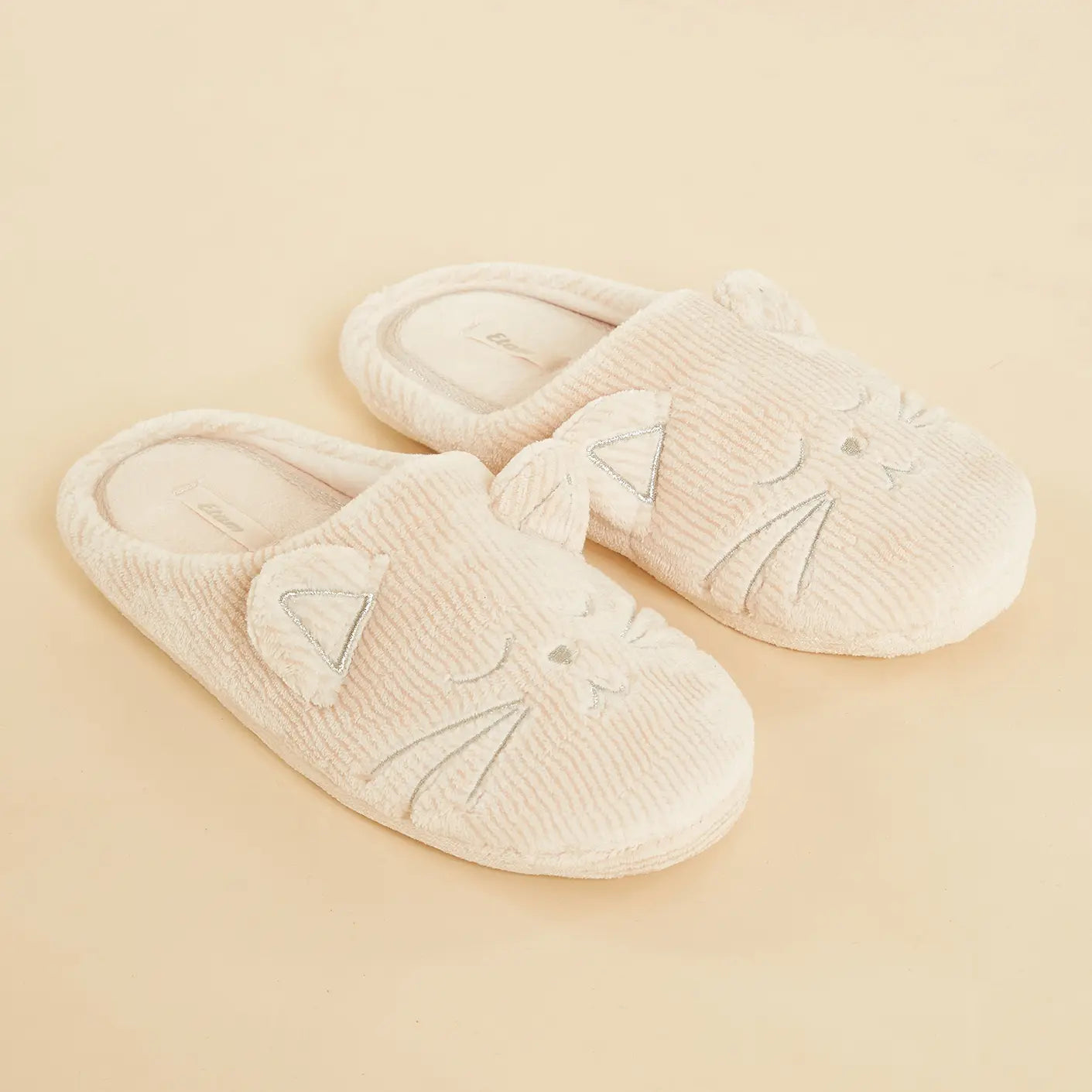Chaussons mules côtélés rose Nolie