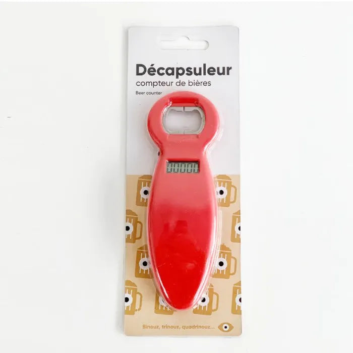 Décapsuleur compteur de bières rouge