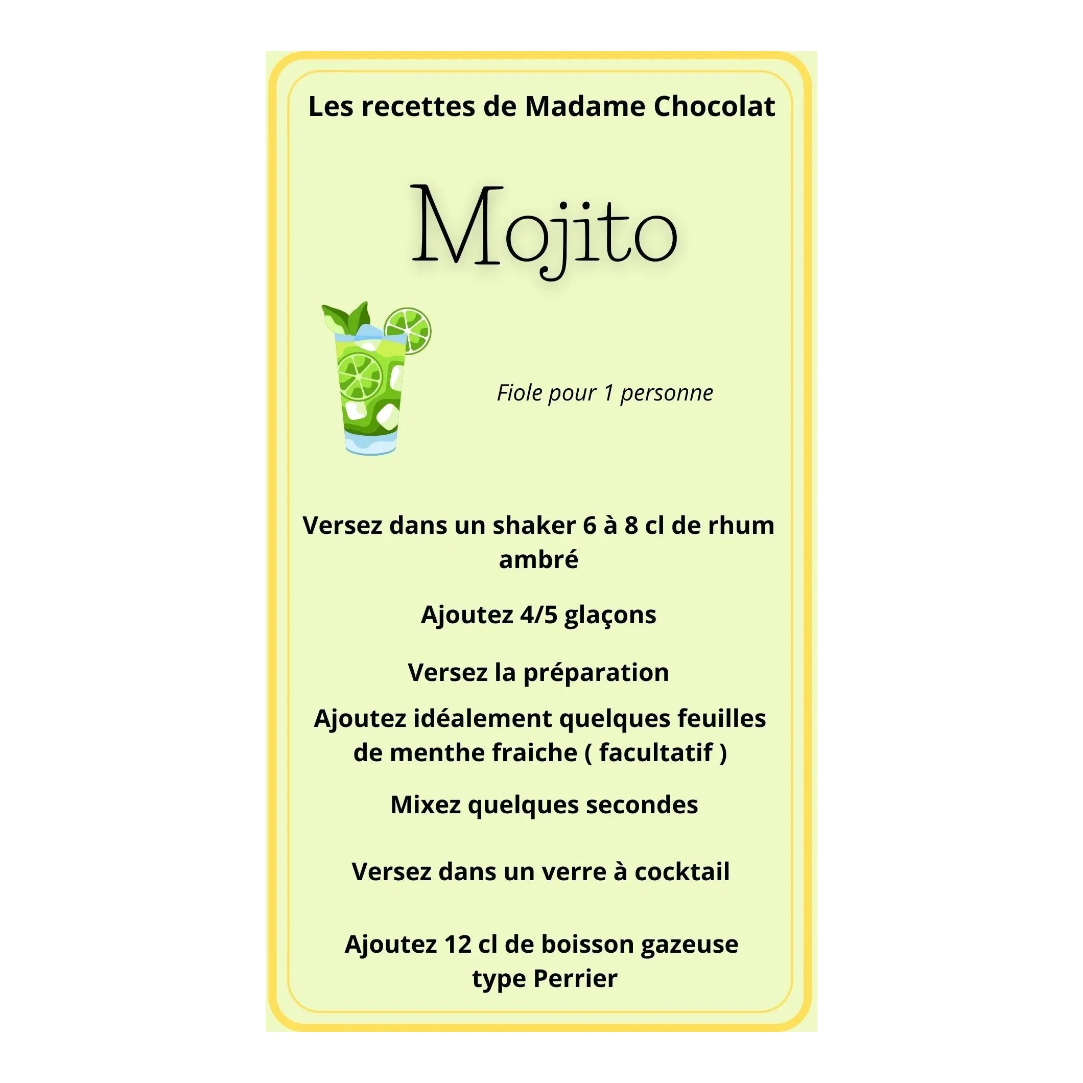 Fiole de mélange pour mojito