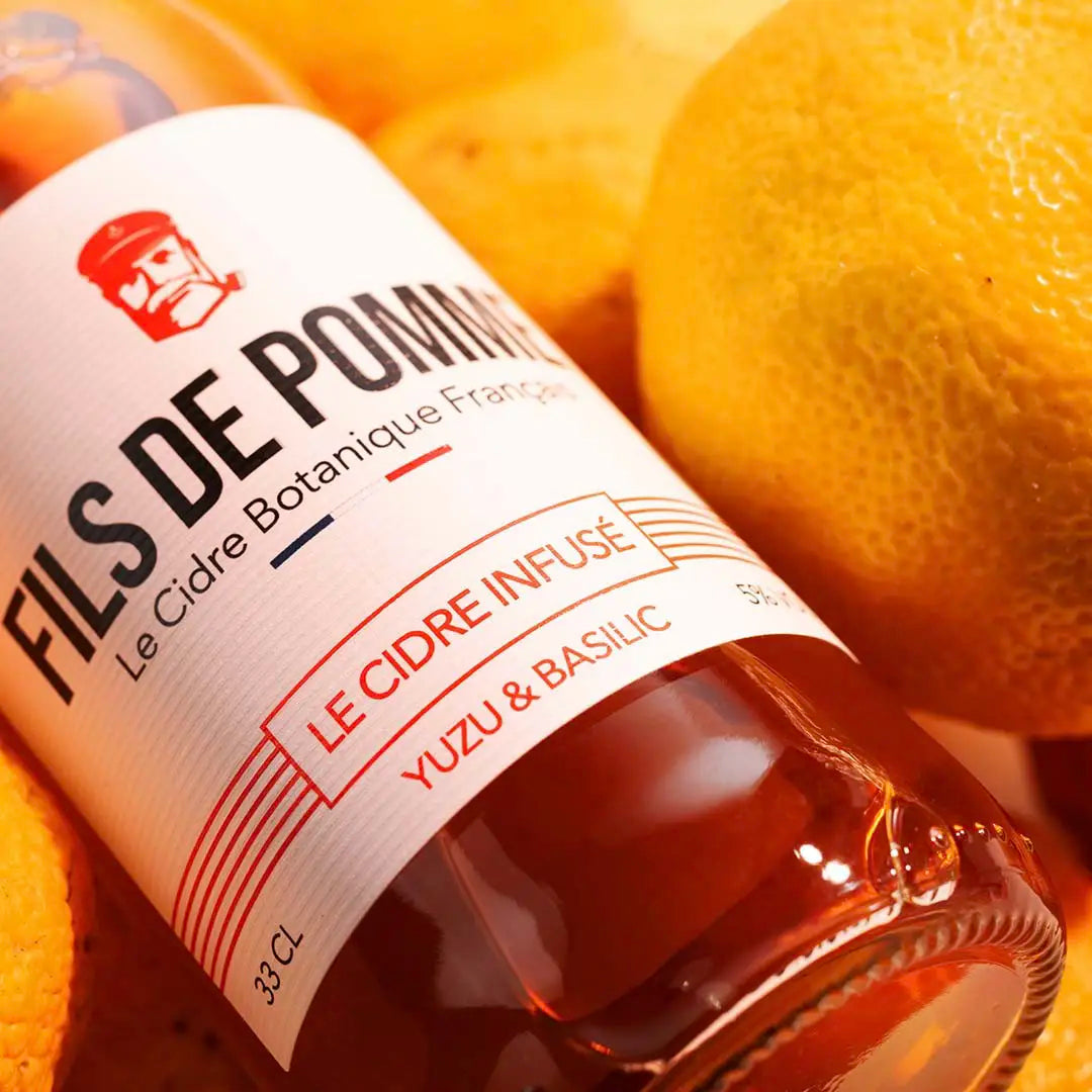 Cidre bio infusé yuzu & basilic - cuvée l'audacieux