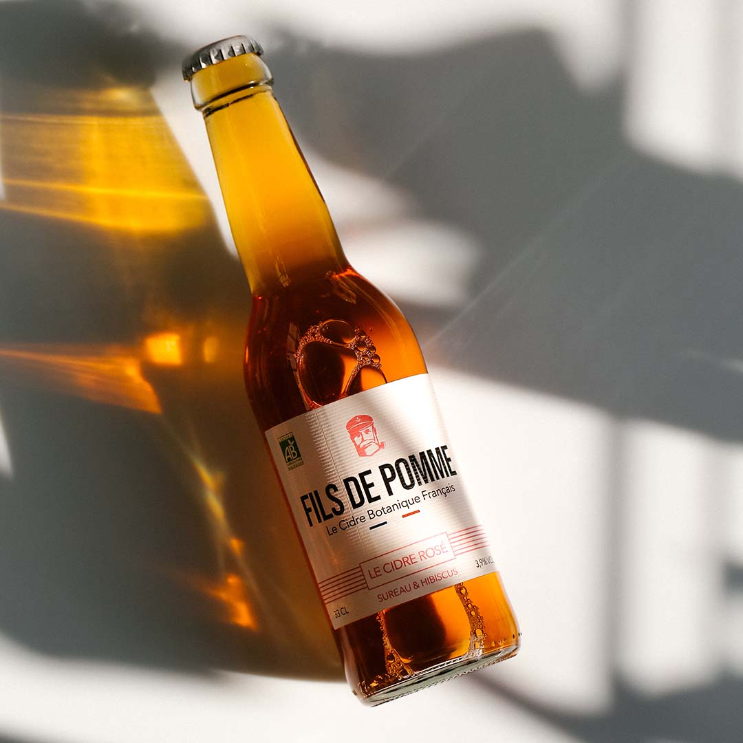 Cidre bio rosé infusé fleurs de sureau & hibiscus - cuvée la coq