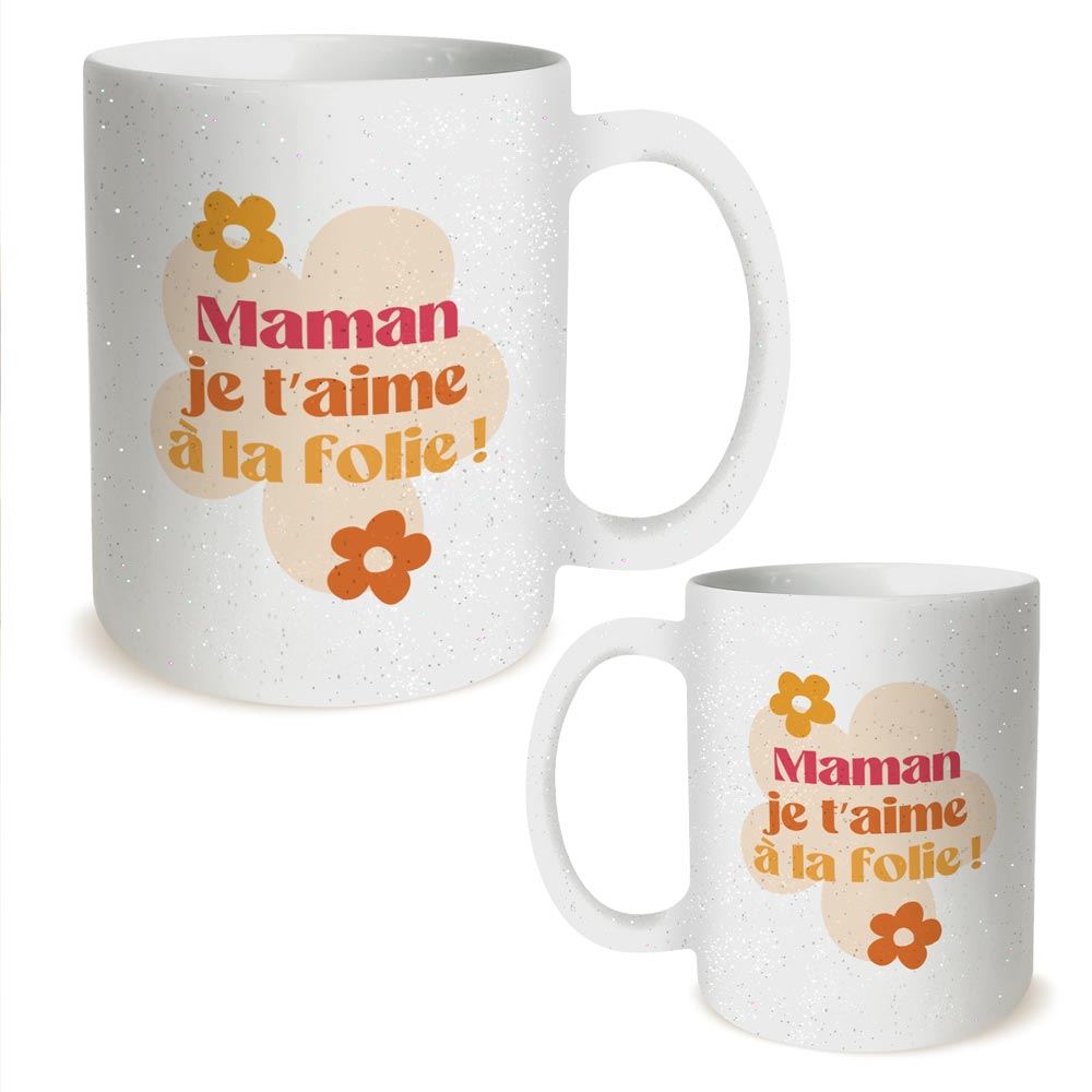 Mug à paillettes "Maman "