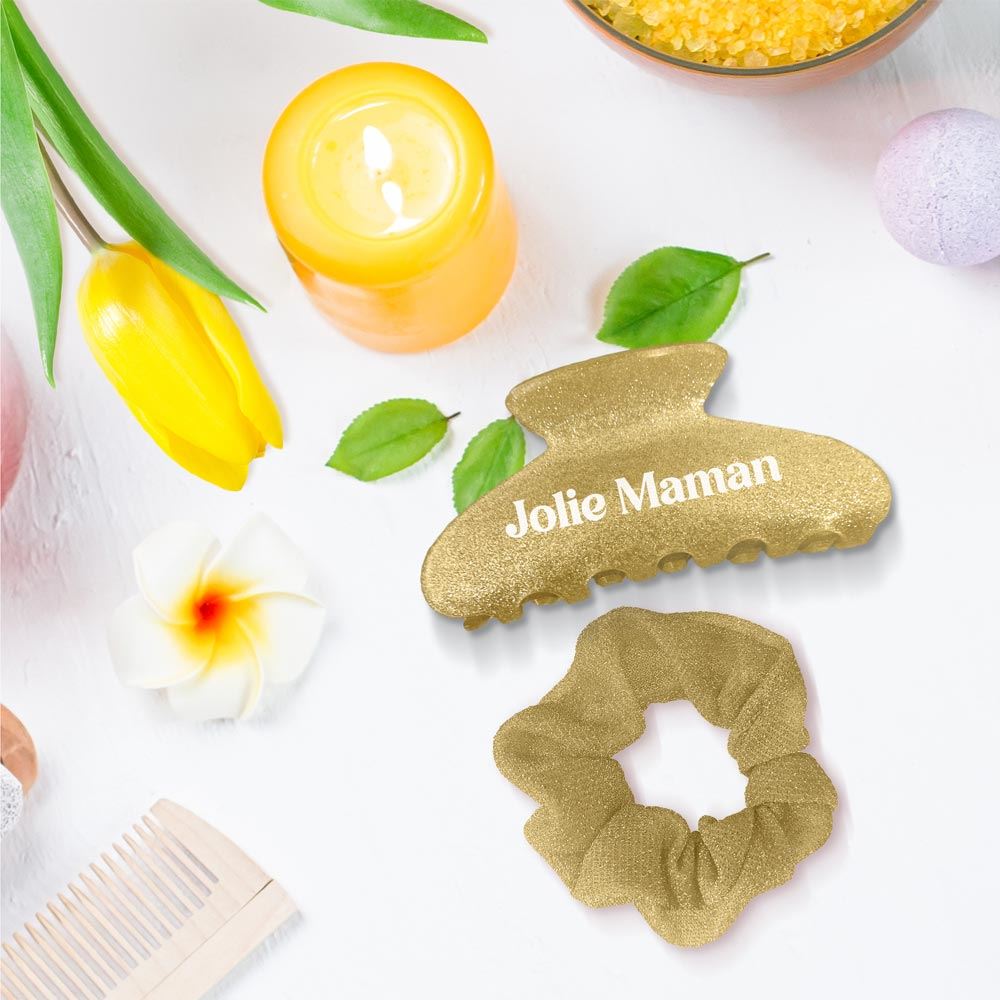 Duo - Pince à cheveux et chouchou "Jolie Maman"