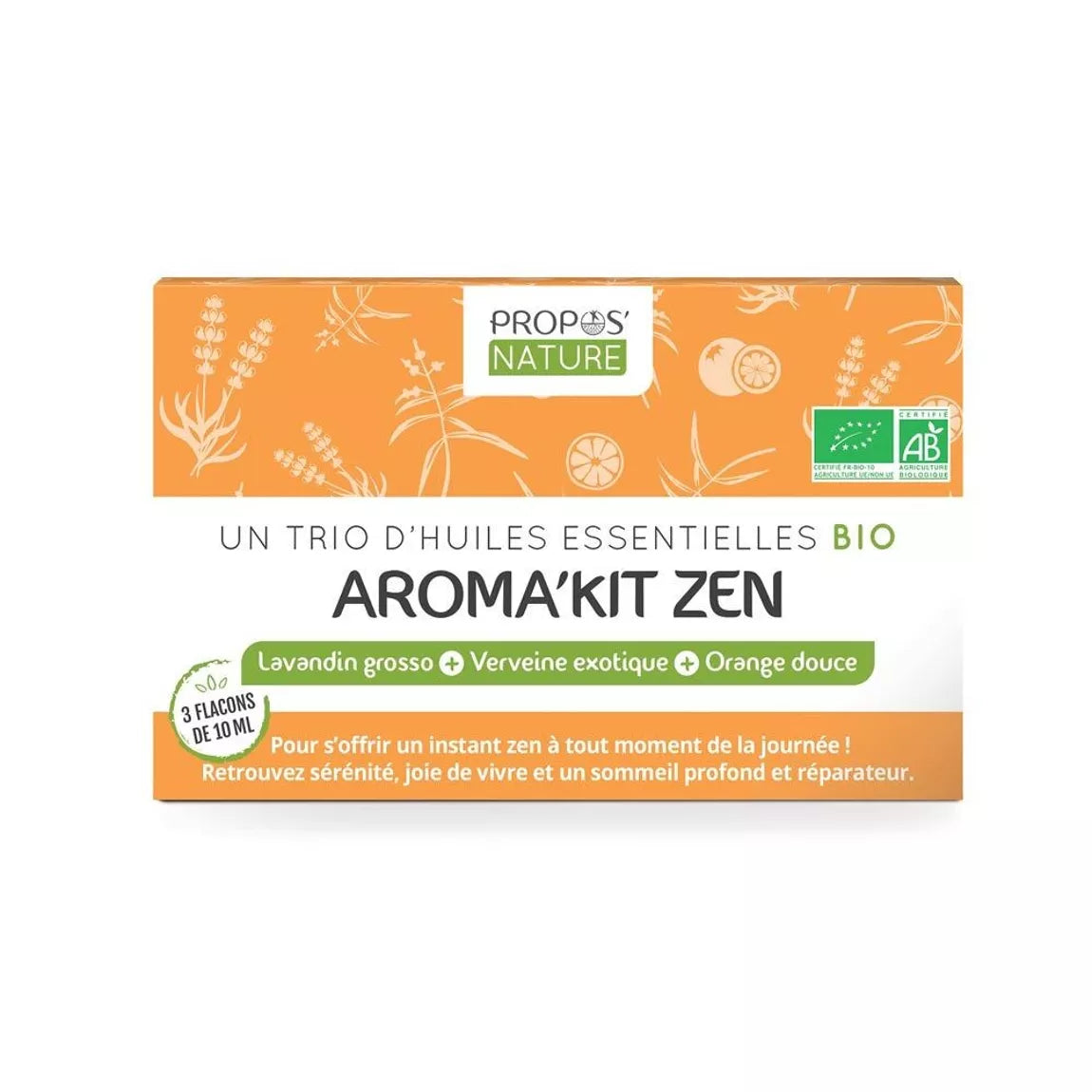 Kit d'huiles essentielles "zen" bio