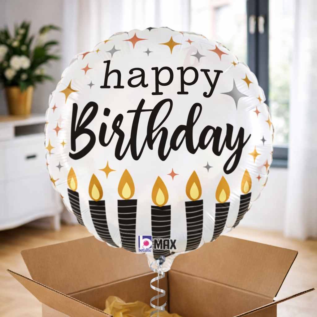 Ballon hélium "Happy birthday" - bougie