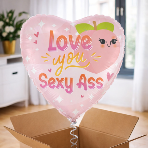Ballon coeur "Love you sexy ass"