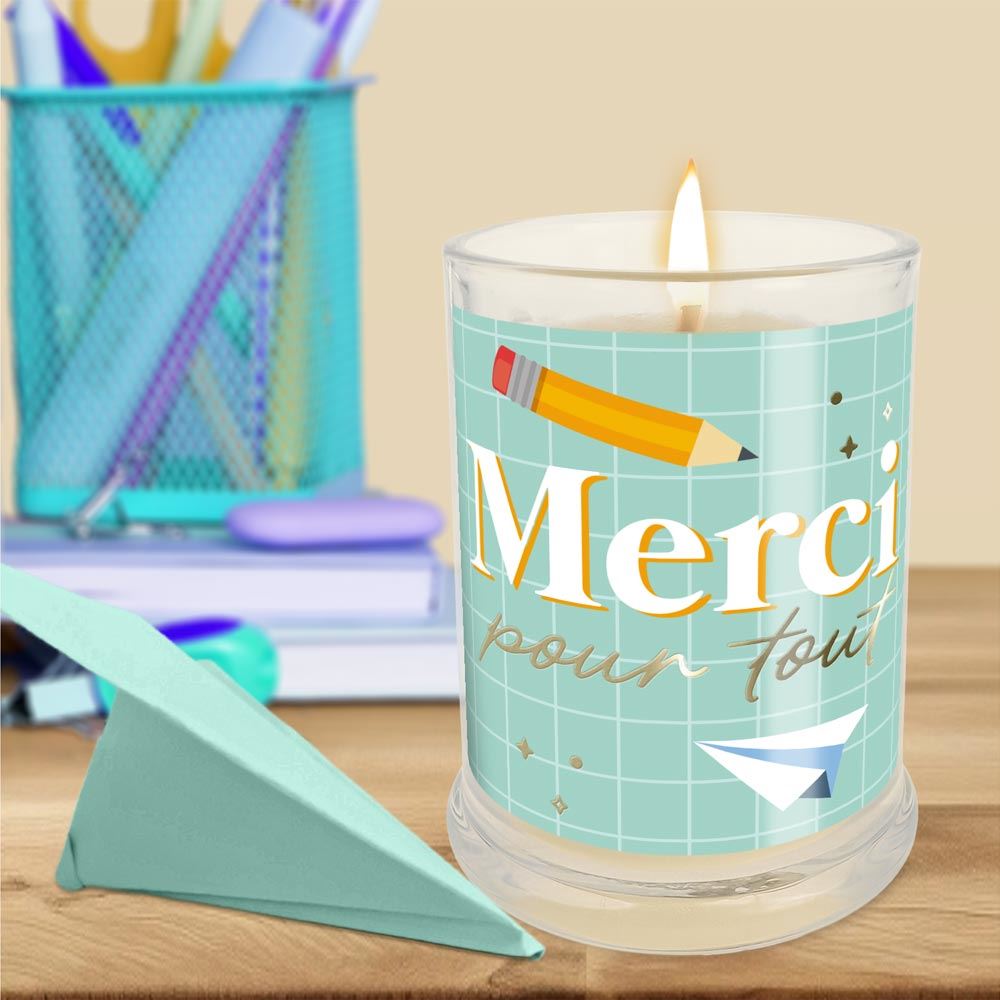 Bougie " Merci pour tout "