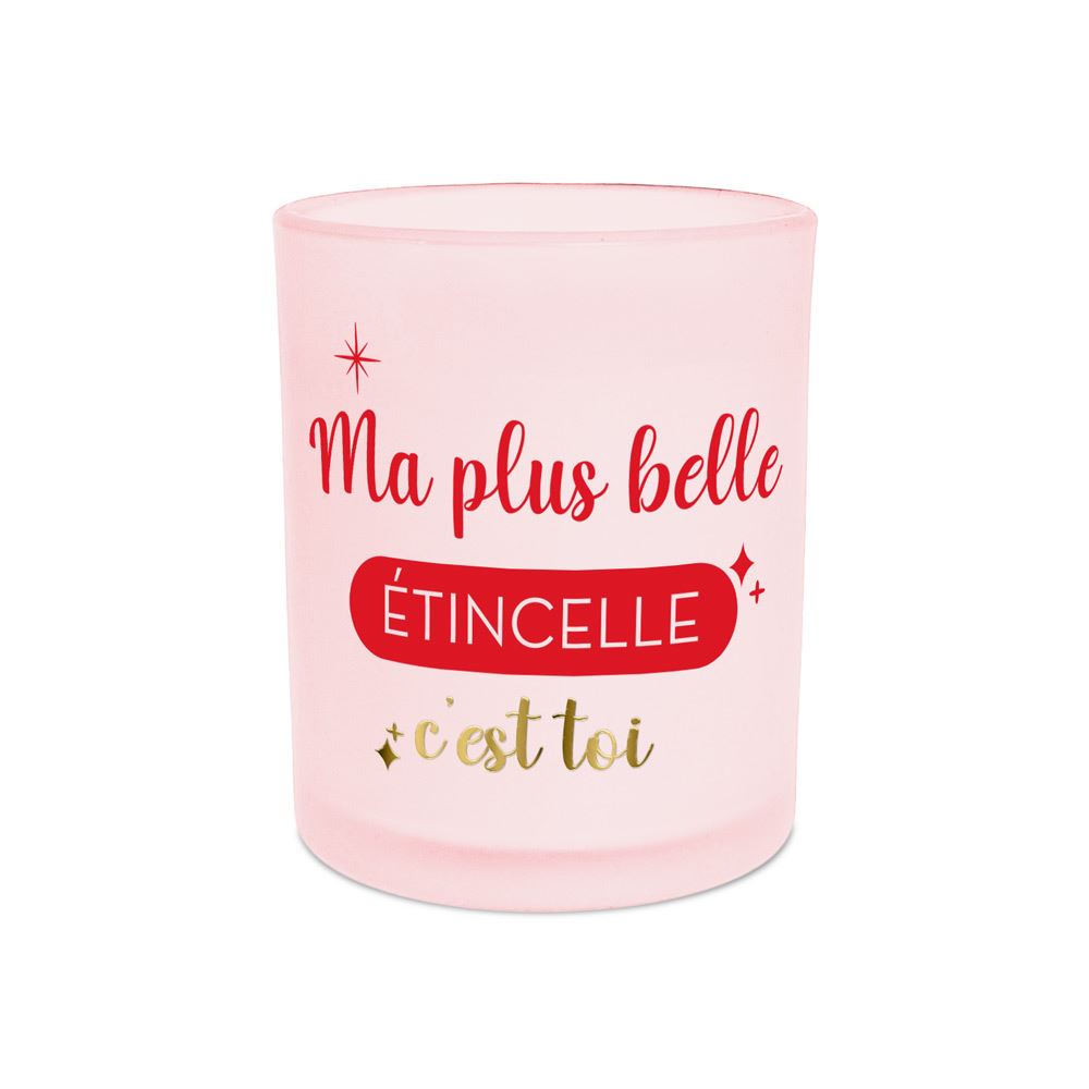 Bougie affective rose "Ma plus belle étincelle, c’est toi"