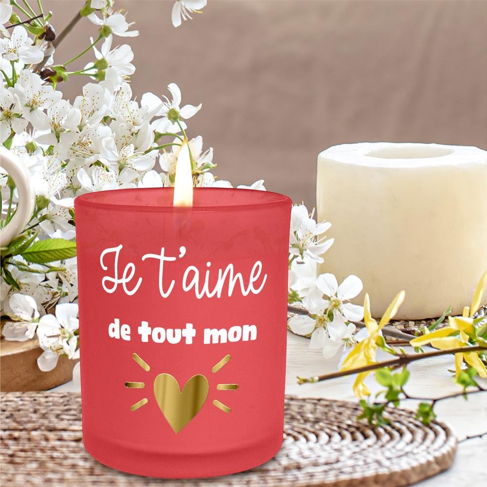 Bougie "Je t'aime de tout mon coeur"