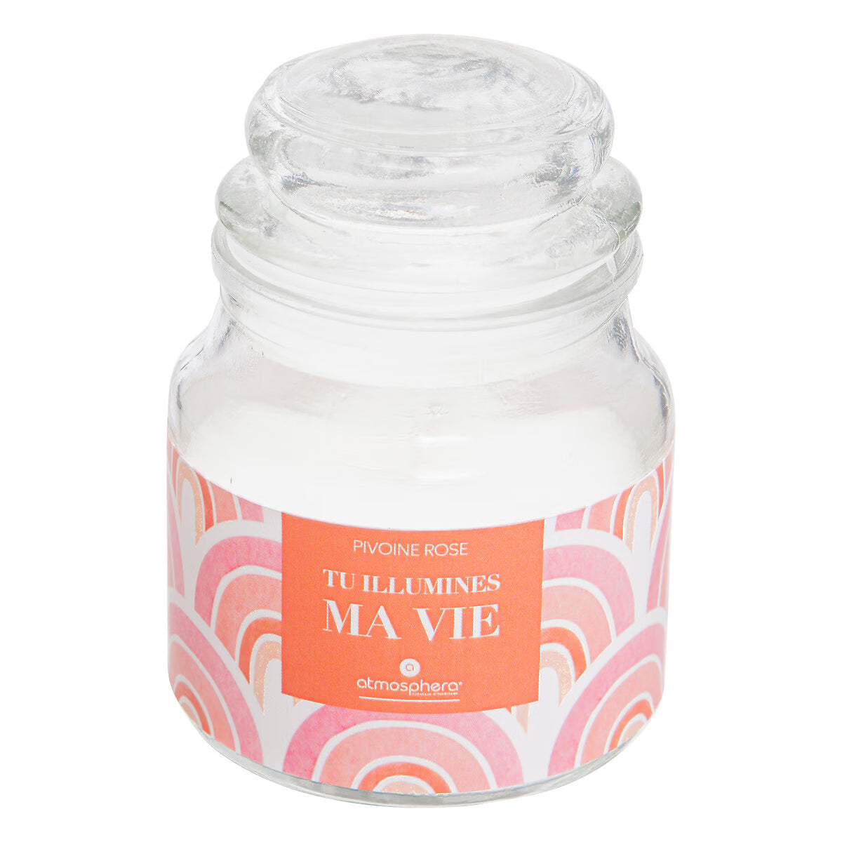Bougie "Tu illumines ma vie" parfumée rose pivoine