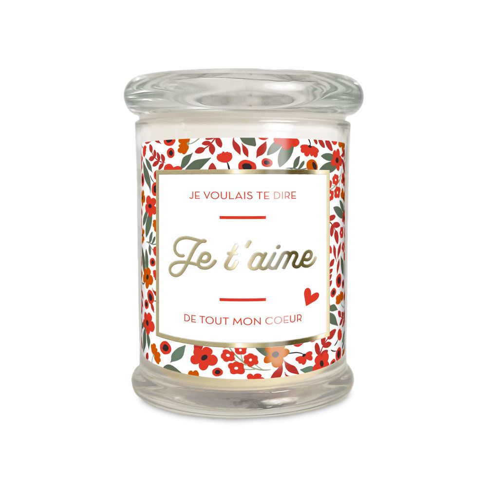 Bougie "Je voulais te dire je t’aime de tout mon cœur"