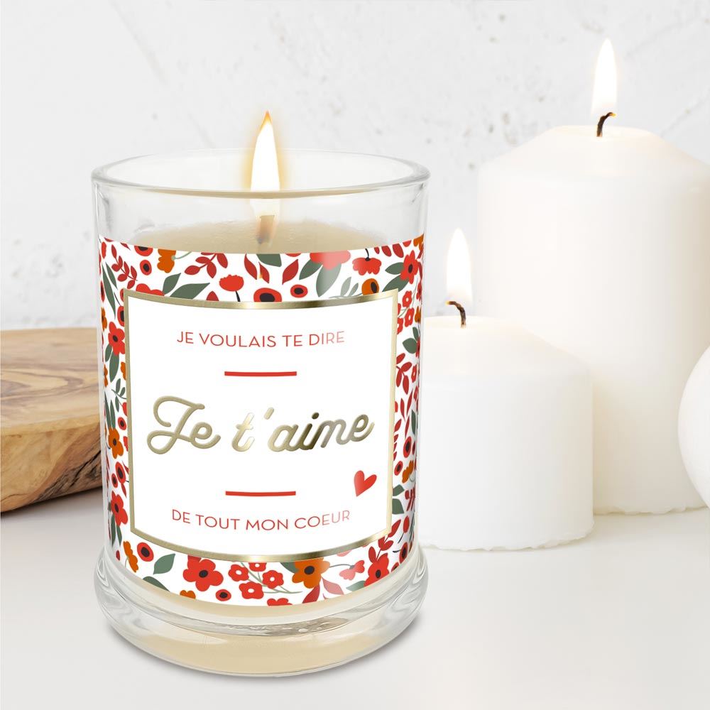 Bougie "Je voulais te dire je t’aime de tout mon cœur"