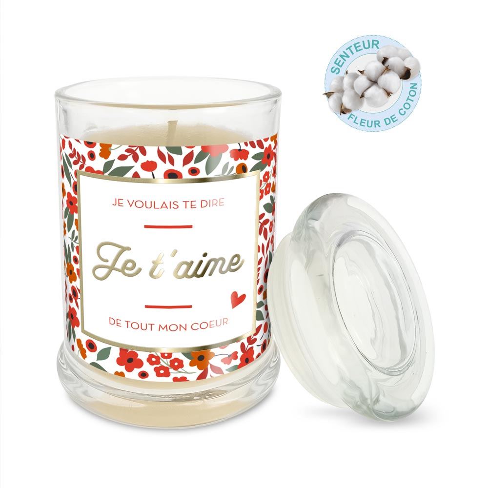 Bougie "Je voulais te dire je t’aime de tout mon cœur"