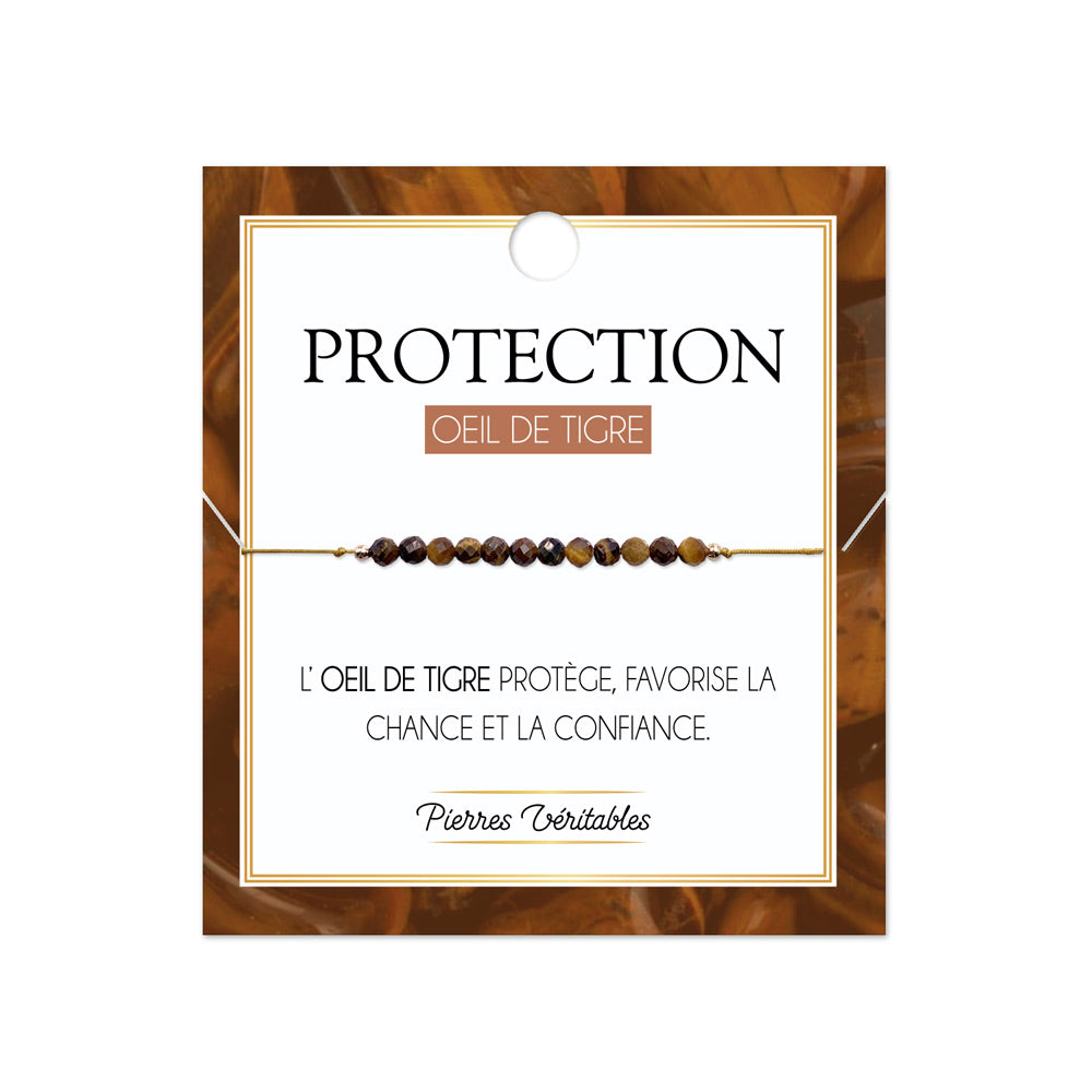 Bracelet en pierre Oeil de tigre aux vertus protection