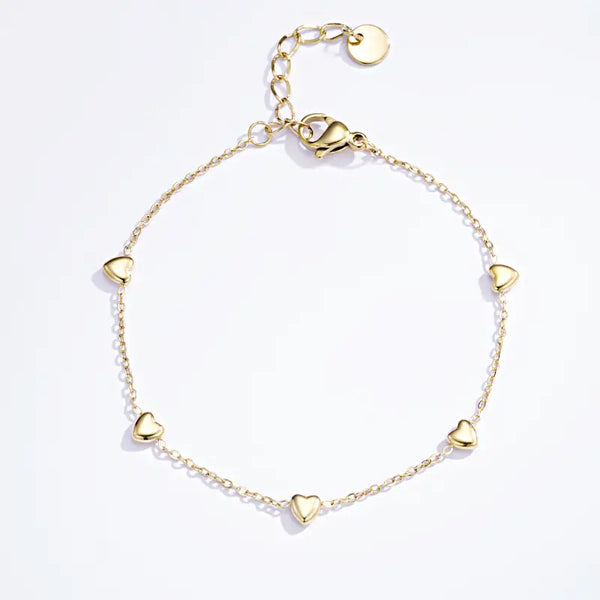 Bracelet cœurs en acier inoxydable