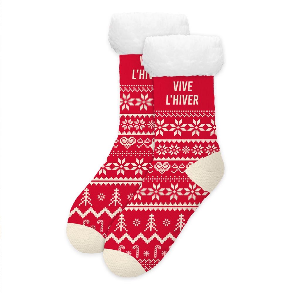 Chaussettes moumoute d'hiver de Noël - femme