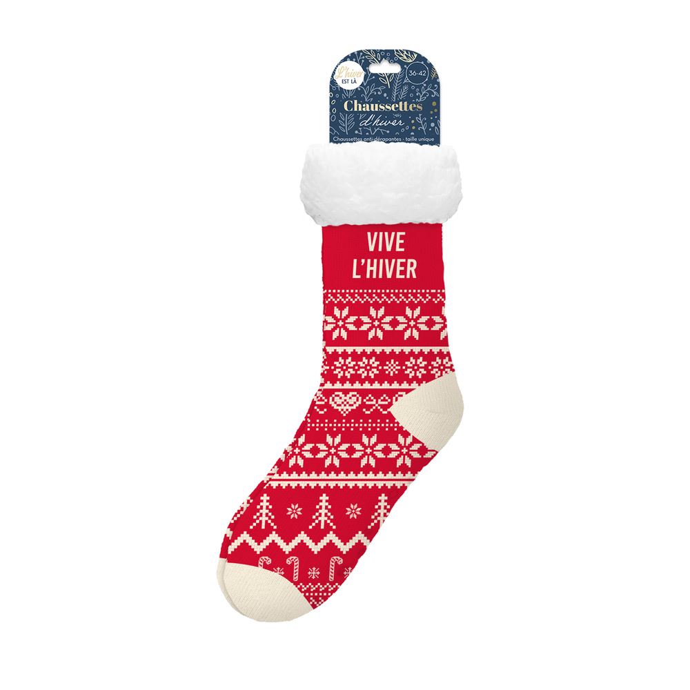 Chaussettes moumoute d'hiver de Noël - femme