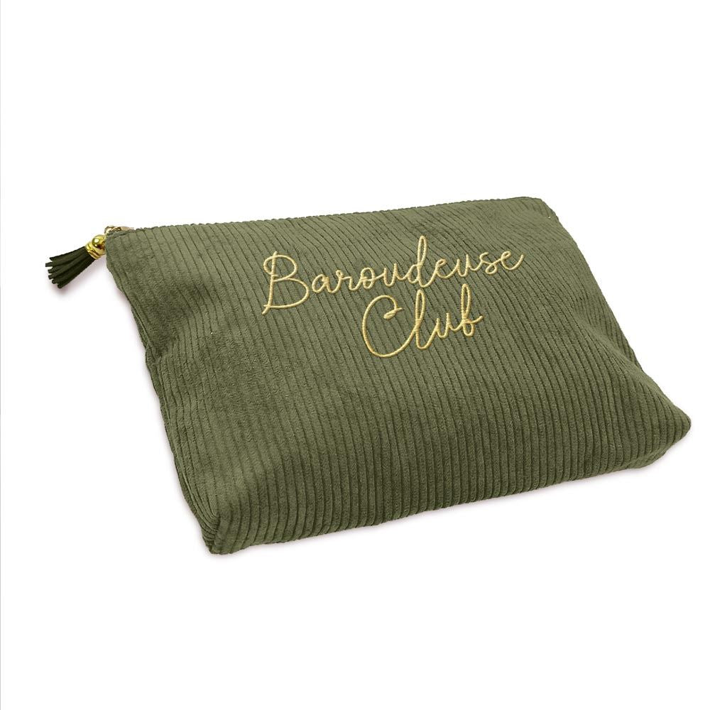 Pochette velours "Baroudeuse Club"