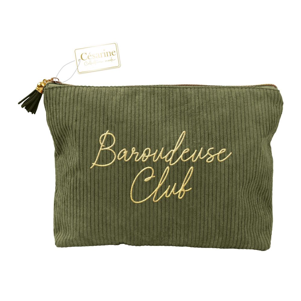 Pochette velours "Baroudeuse Club"