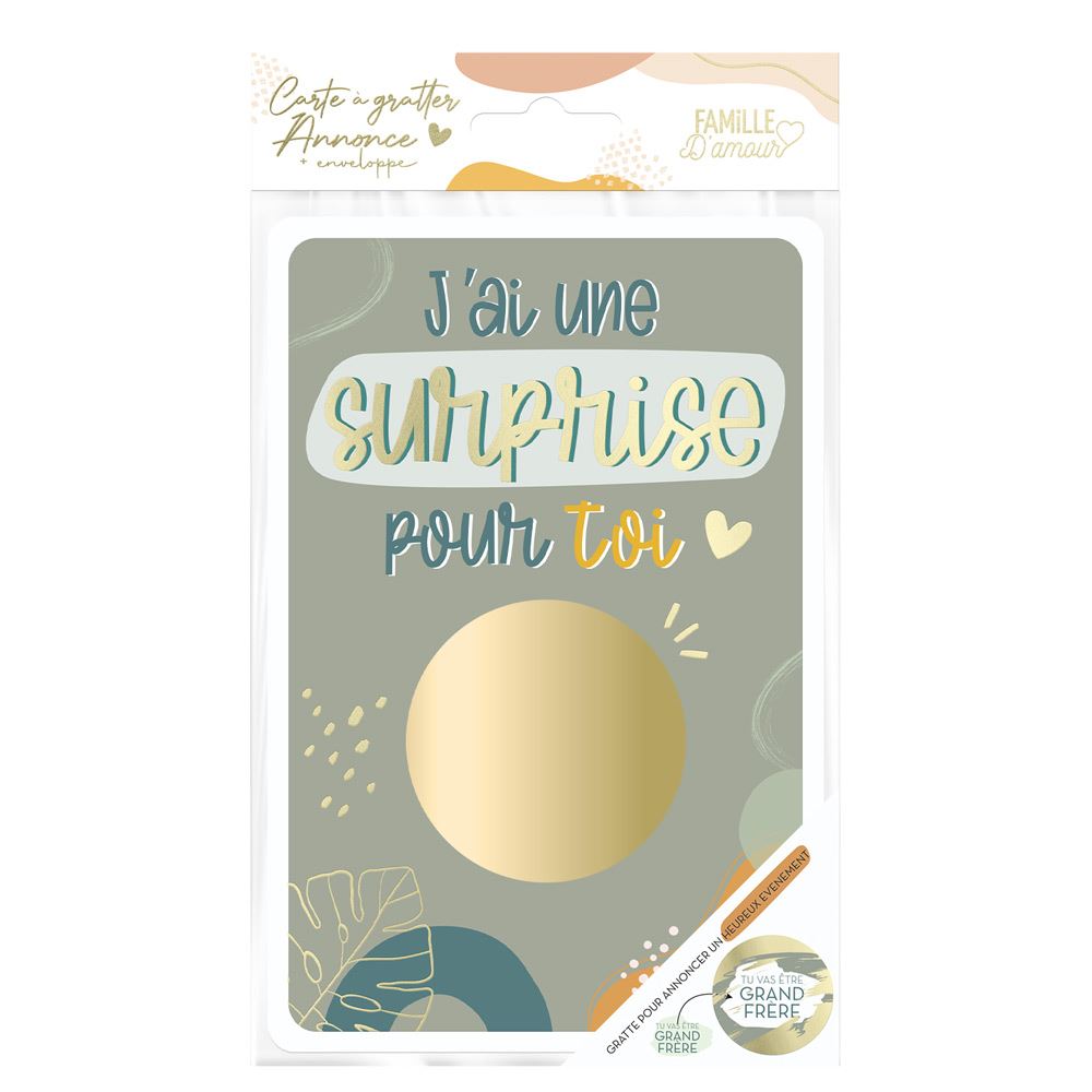Carte à gratter annonce : "Tu vas être grand frère"