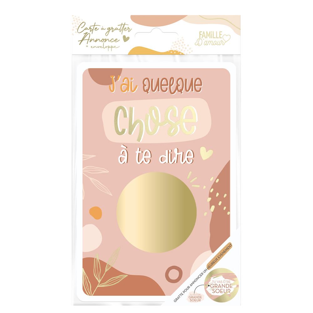 Carte à gratter annonce : "Tu vas être grande soeur"