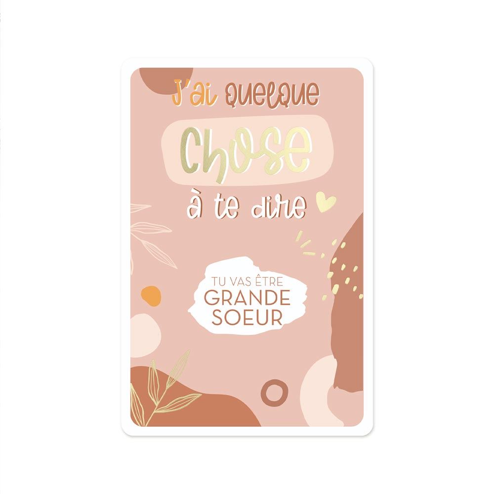 Carte à gratter annonce : "Tu vas être grande soeur"