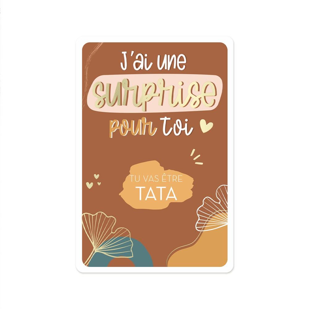Carte à gratter annonce : "Tu vas être Tata"