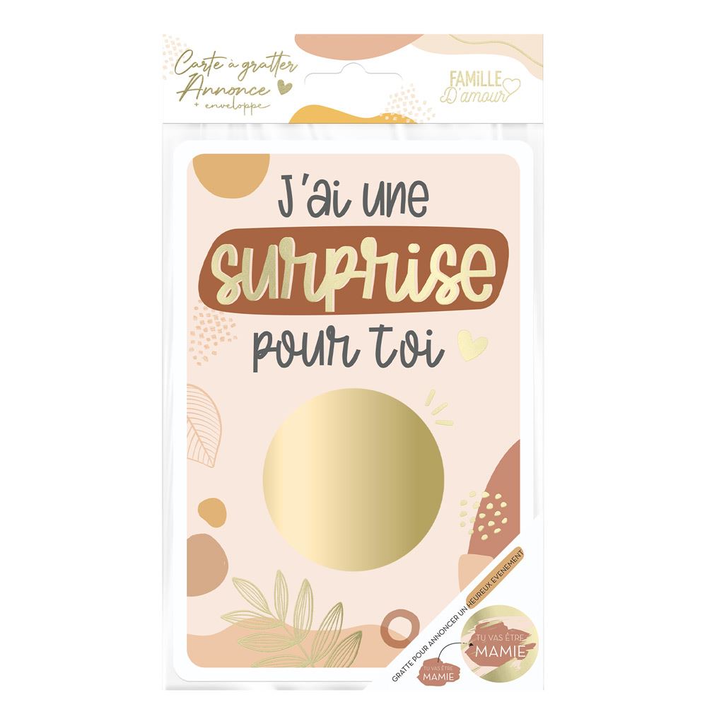 Carte à gratter annonce : "Tu vas être Mamie"