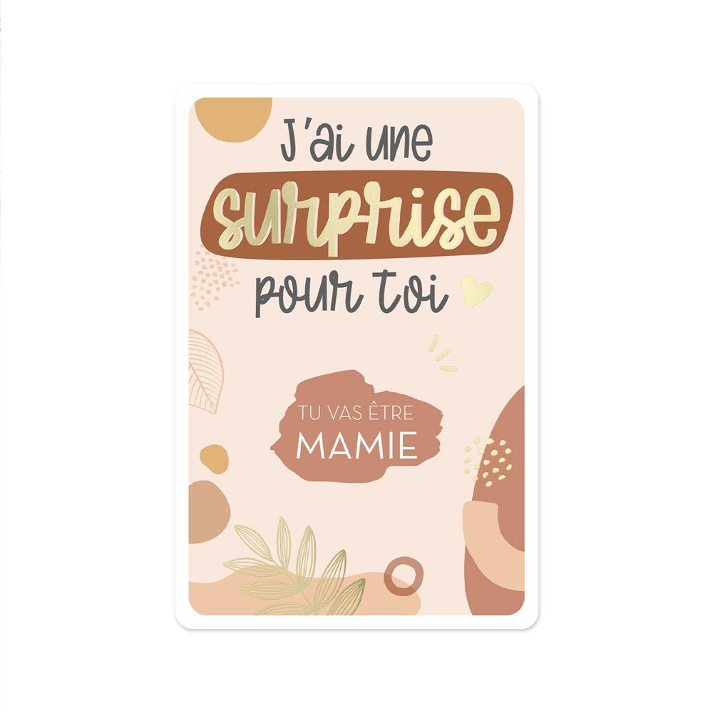 Carte à gratter annonce : "Tu vas être Mamie"