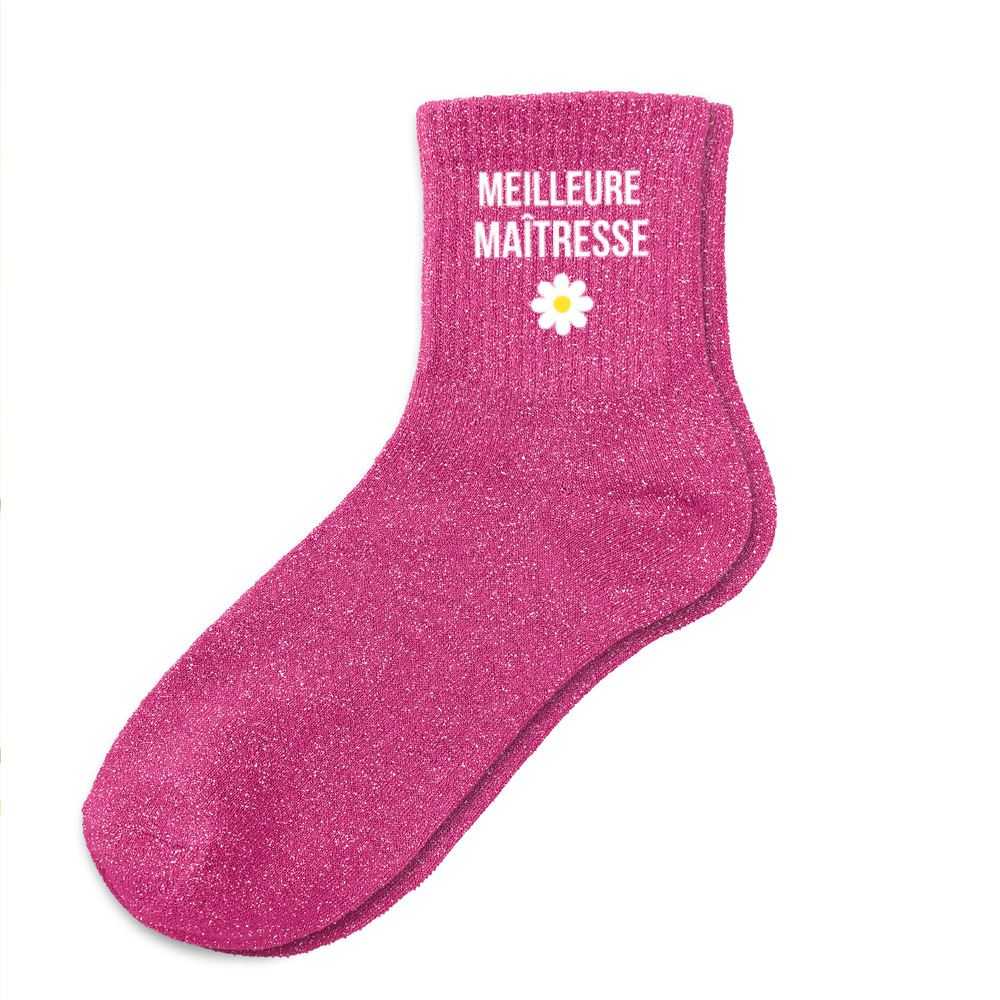 Chaussettes à paillettes "Meilleure Maîtresse"