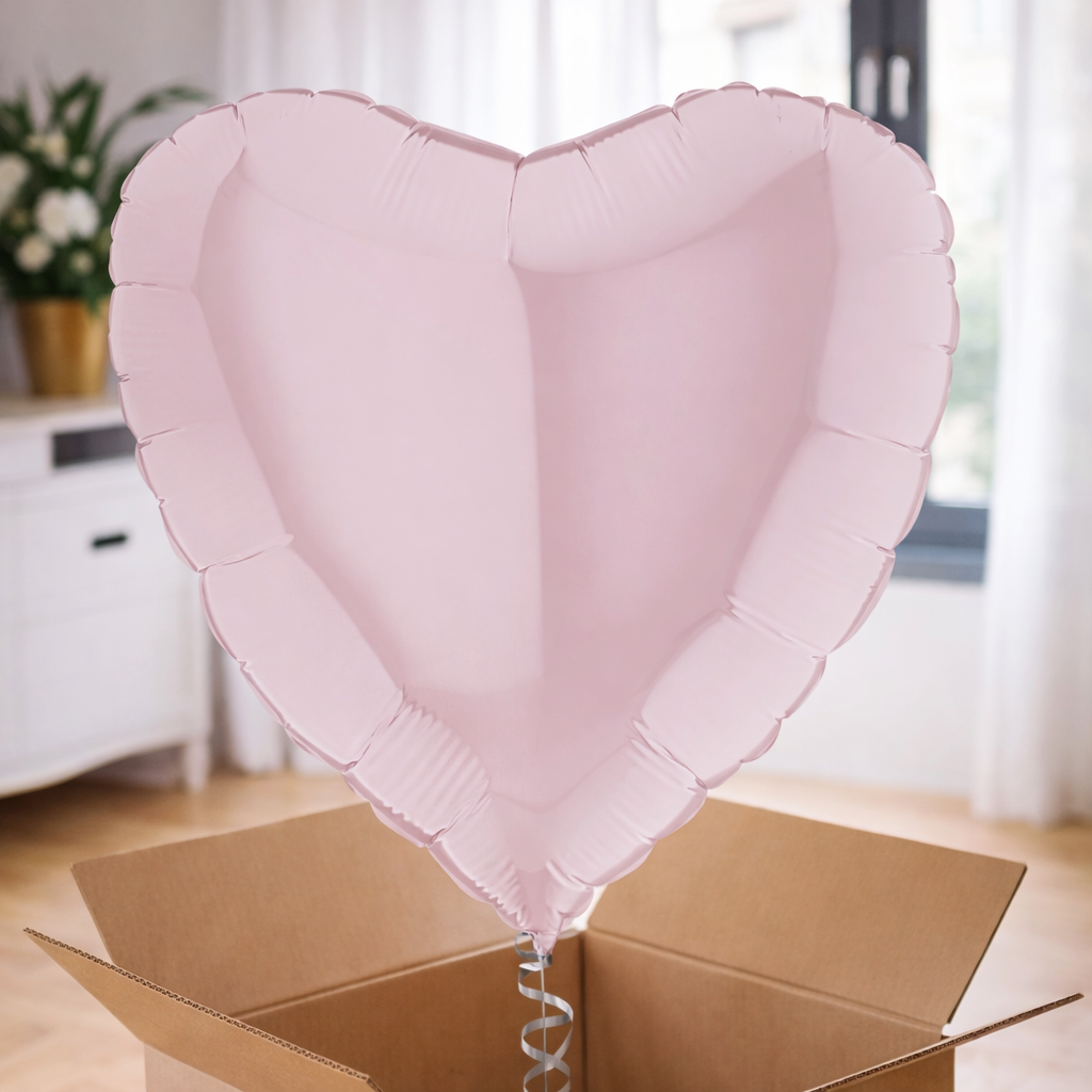 Ballon hélium coeur rose pastel