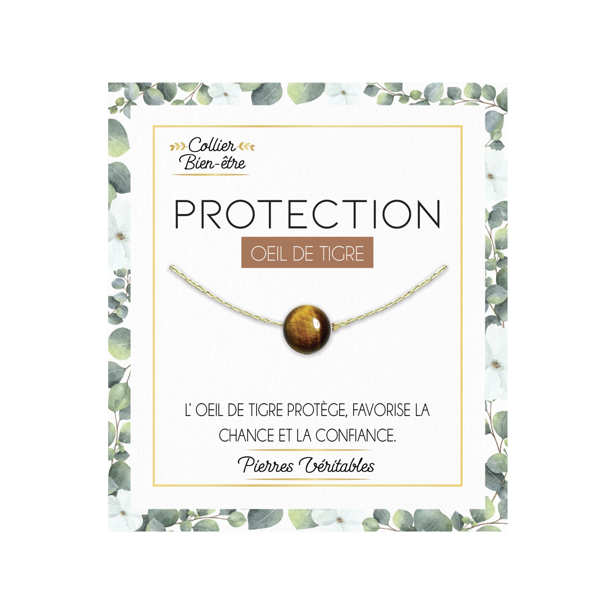 Collier en pierre d'Oeil de tigre "Protection"