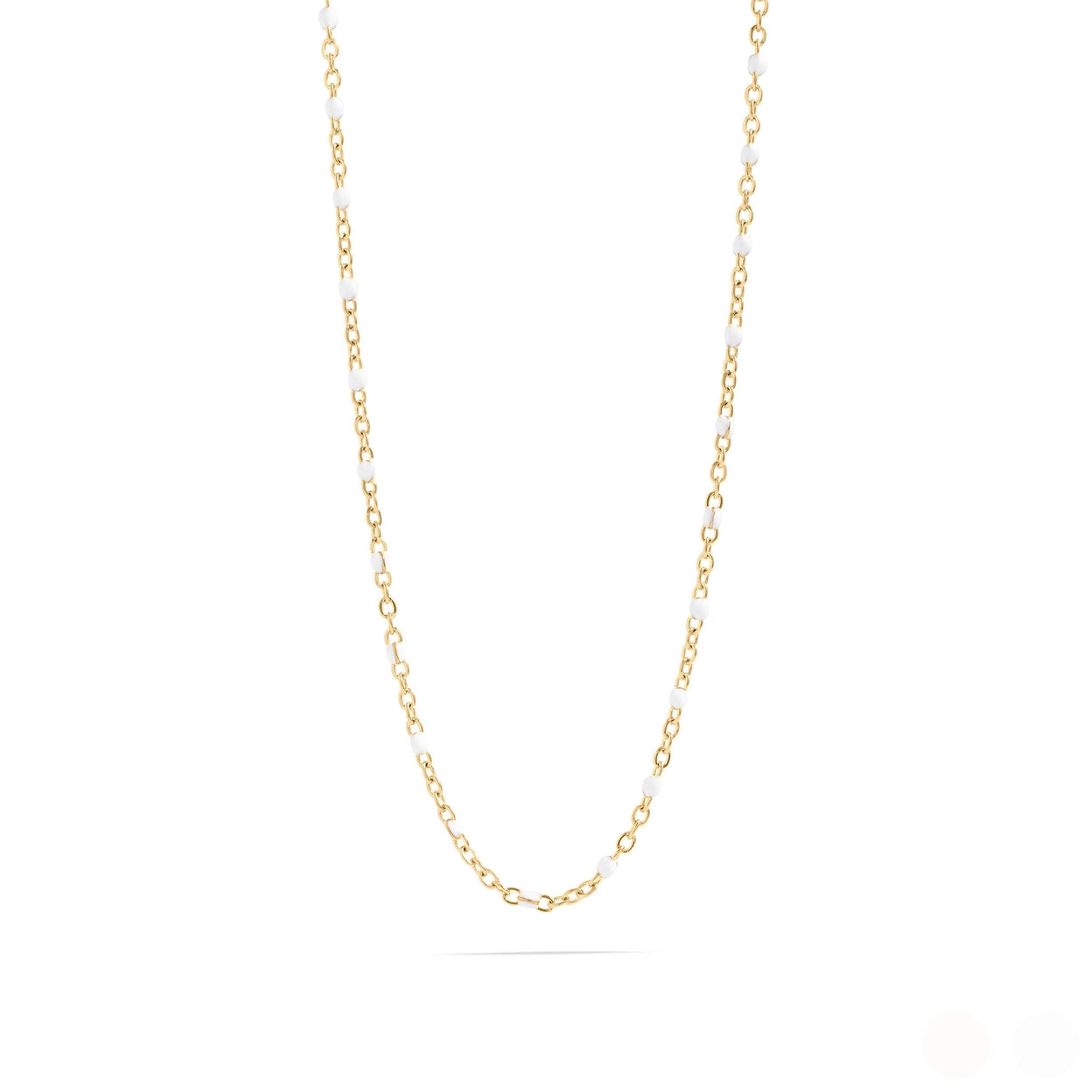 Collier chaîne en acier inoxydable PVD or 18K à confettis blancs