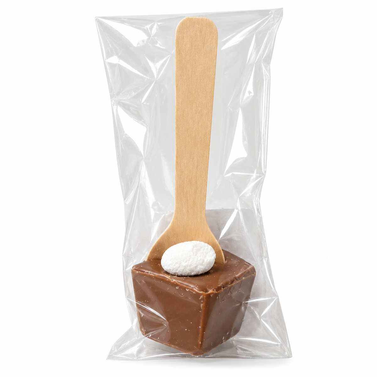 Cuillère à chocolat chaud au lait et guimauves
